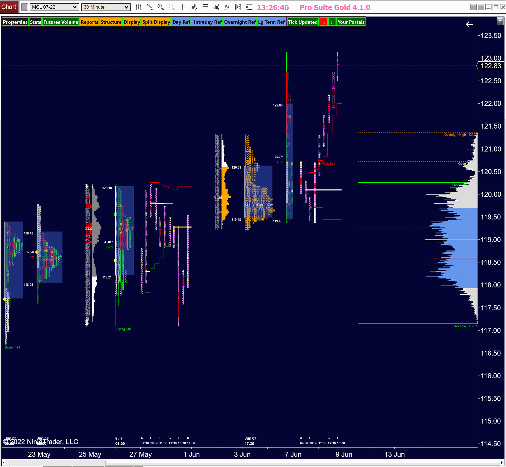 Volume Order Flow Profile chart Volume Order Flow Profile Module